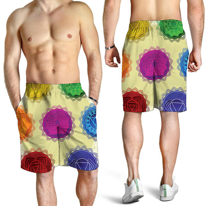 Colorful Seven Chakras Print Men's Shorts