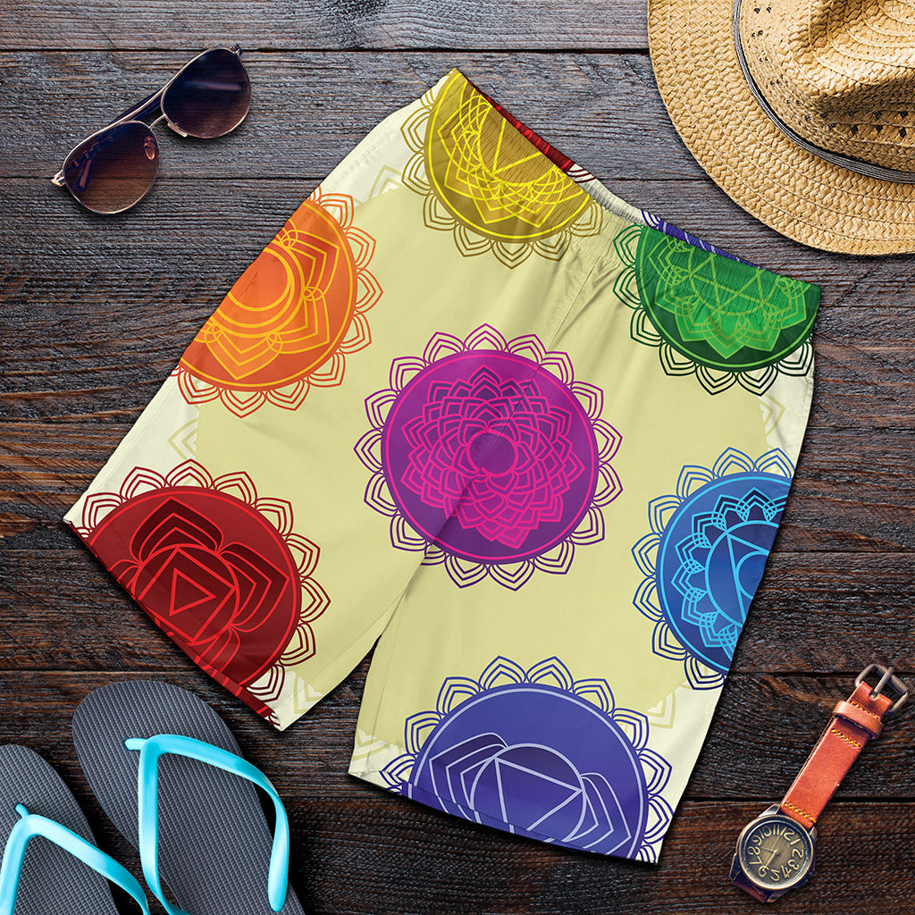 Colorful Seven Chakras Print Men's Shorts