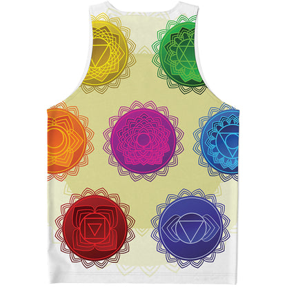 Colorful Seven Chakras Print Men's Tank Top