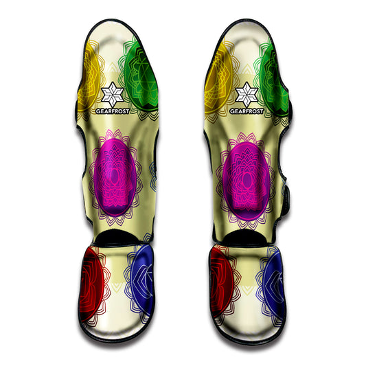 Colorful Seven Chakras Print Muay Thai Shin Guard