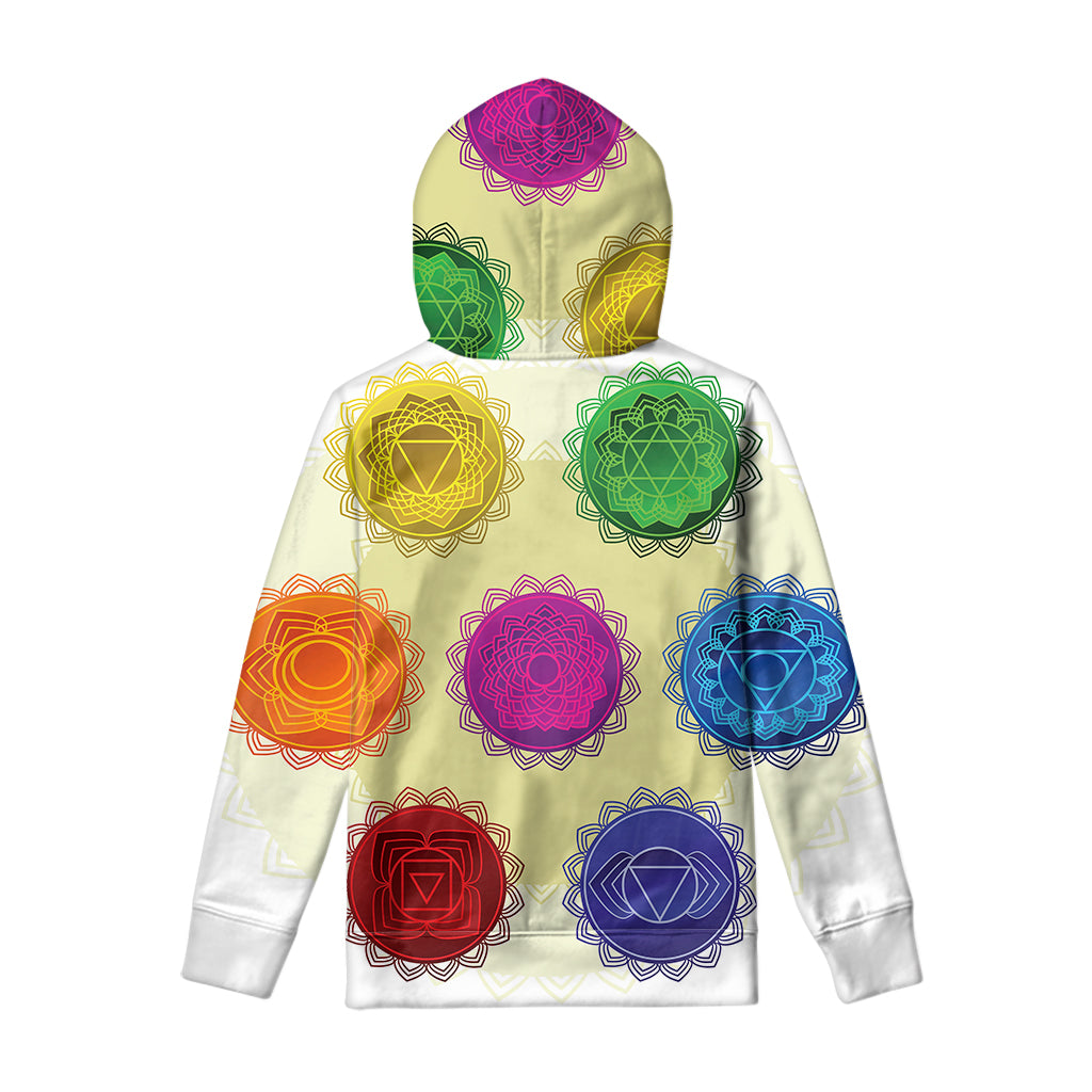 Colorful Seven Chakras Print Pullover Hoodie