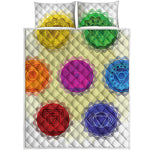 Colorful Seven Chakras Print Quilt Bed Set