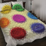 Colorful Seven Chakras Print Quilt Bed Set