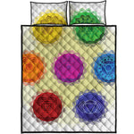 Colorful Seven Chakras Print Quilt Bed Set