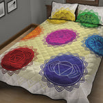 Colorful Seven Chakras Print Quilt Bed Set