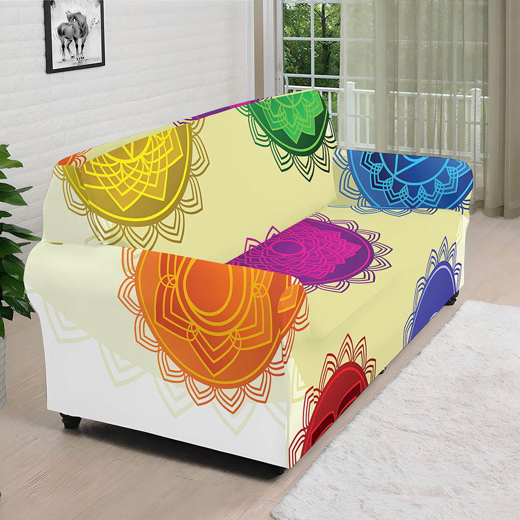 Colorful Seven Chakras Print Sofa Cover