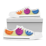 Colorful Seven Chakras Print White Low Top Shoes