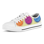 Colorful Seven Chakras Print White Low Top Shoes