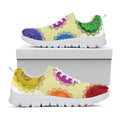 Colorful Seven Chakras Print White Running Shoes