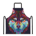 Colorful Siberian Husky Print Apron