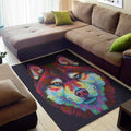 Colorful Siberian Husky Print Floor Mat