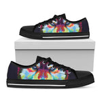 Colorful Siberian Husky Print Black Low Top Shoes 