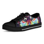 Colorful Siberian Husky Print Black Low Top Shoes 