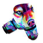 Colorful Siberian Husky Print Boxing Gloves