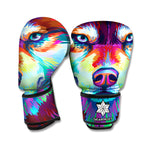Colorful Siberian Husky Print Boxing Gloves
