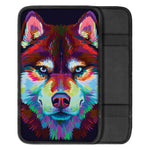 Colorful Siberian Husky Print Car Center Console Cover