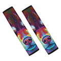 Colorful Siberian Husky Print Car Seat Belt Covers