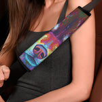 Colorful Siberian Husky Print Car Seat Belt Covers