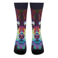 Colorful Siberian Husky Print Crew Socks