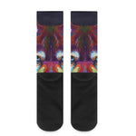 Colorful Siberian Husky Print Crew Socks