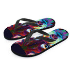 Colorful Siberian Husky Print Flip Flops