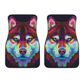 Colorful Siberian Husky Print Front Car Floor Mats