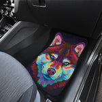 Colorful Siberian Husky Print Front Car Floor Mats
