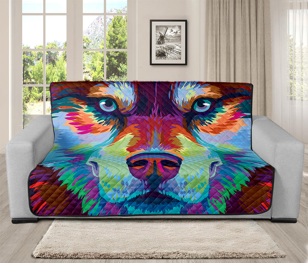 Colorful Siberian Husky Print Futon Protector