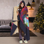 Colorful Siberian Husky Print Hooded Blanket