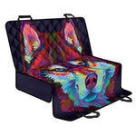 Colorful Siberian Husky Print Pet Car Back Seat Cover