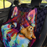 Colorful Siberian Husky Print Pet Car Back Seat Cover