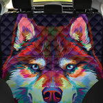 Colorful Siberian Husky Print Pet Car Back Seat Cover