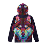 Colorful Siberian Husky Print Pullover Hoodie
