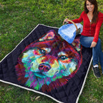 Colorful Siberian Husky Print Quilt