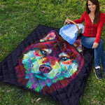 Colorful Siberian Husky Print Quilt