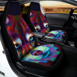 Colorful Siberian Husky Print Universal Fit Car Seat Covers