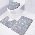 Colorful Soap Bubble Print 3 Piece Bath Mat Set