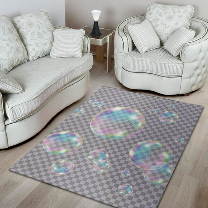 Colorful Soap Bubble Print Area Rug