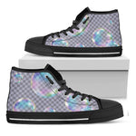 Colorful Soap Bubble Print Black High Top Shoes