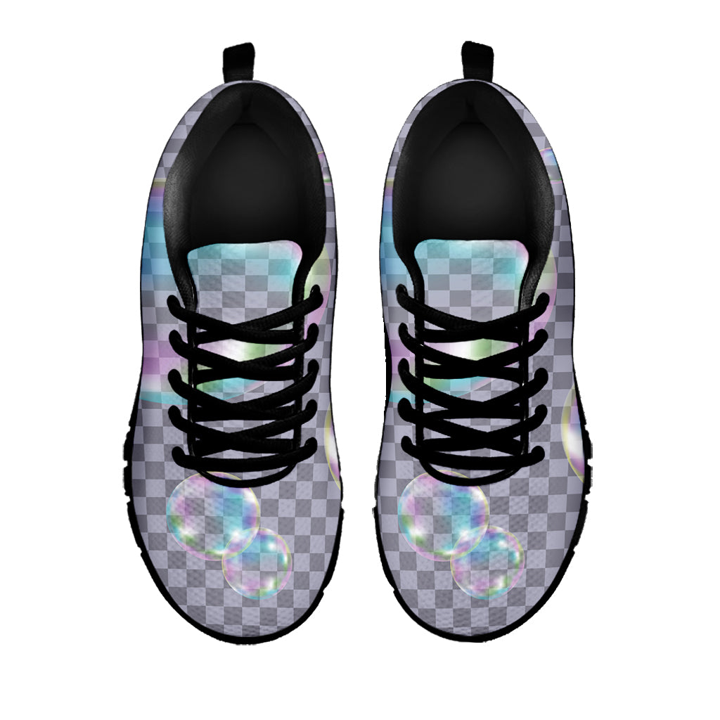 Colorful Soap Bubble Print Black Sneakers
