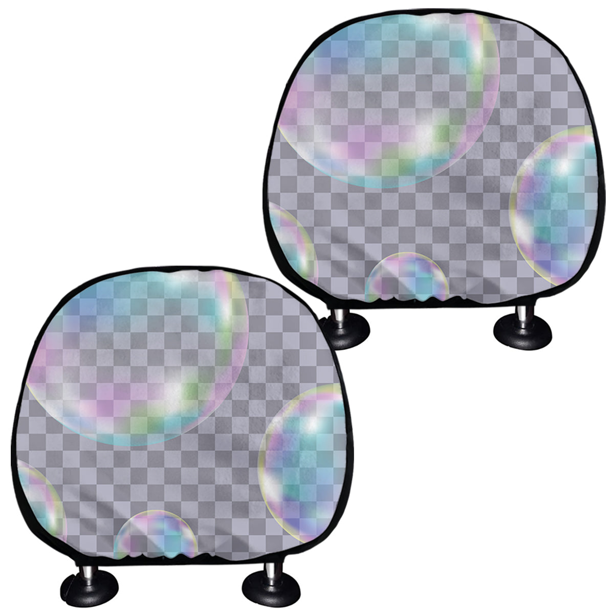 Colorful Soap Bubble Print Car Headrest Covers