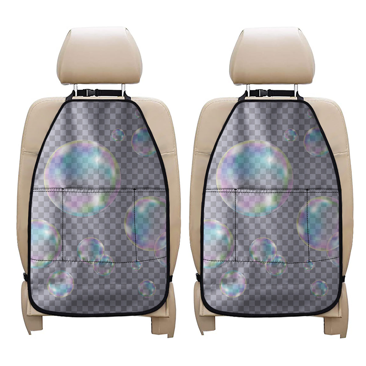 Colorful Soap Bubble Print Car Seat Organizers