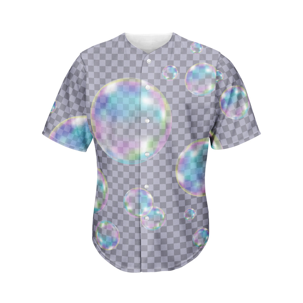 Colorful Soap Bubble Print Men's Baseball Jersey