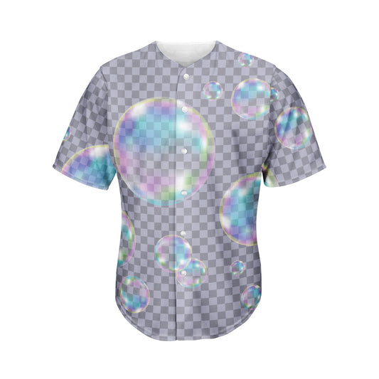 Colorful Soap Bubble Print Men's Baseball Jersey