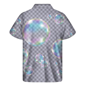 Colorful Soap Bubble Print Men's Short Sleeve Shirt