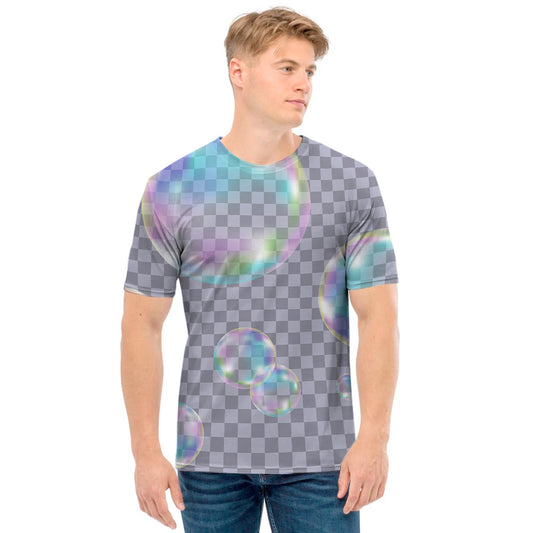 Colorful Soap Bubble Print Men's T-Shirt