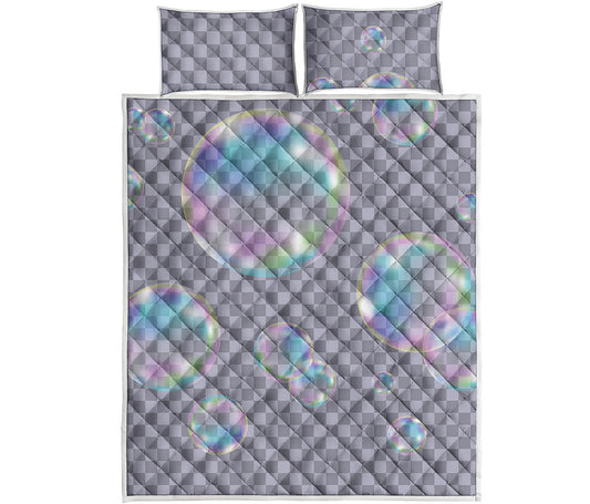 Colorful Soap Bubble Print Quilt Bed Set