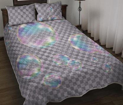 Colorful Soap Bubble Print Quilt Bed Set