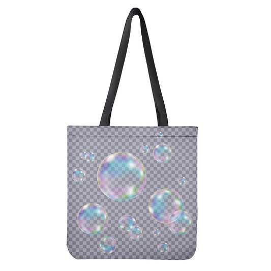 Colorful Soap Bubble Print Tote Bag