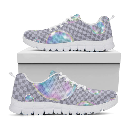 Colorful Soap Bubble Print White Sneakers